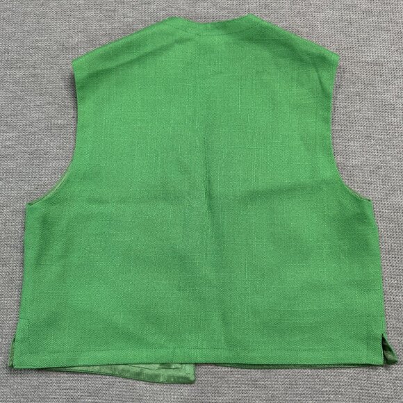 Vintage JH Collectibles Womens 8-11 Kelly Green Vest and Wide-Leg Pantsuit Set - Picture 13 of 16
